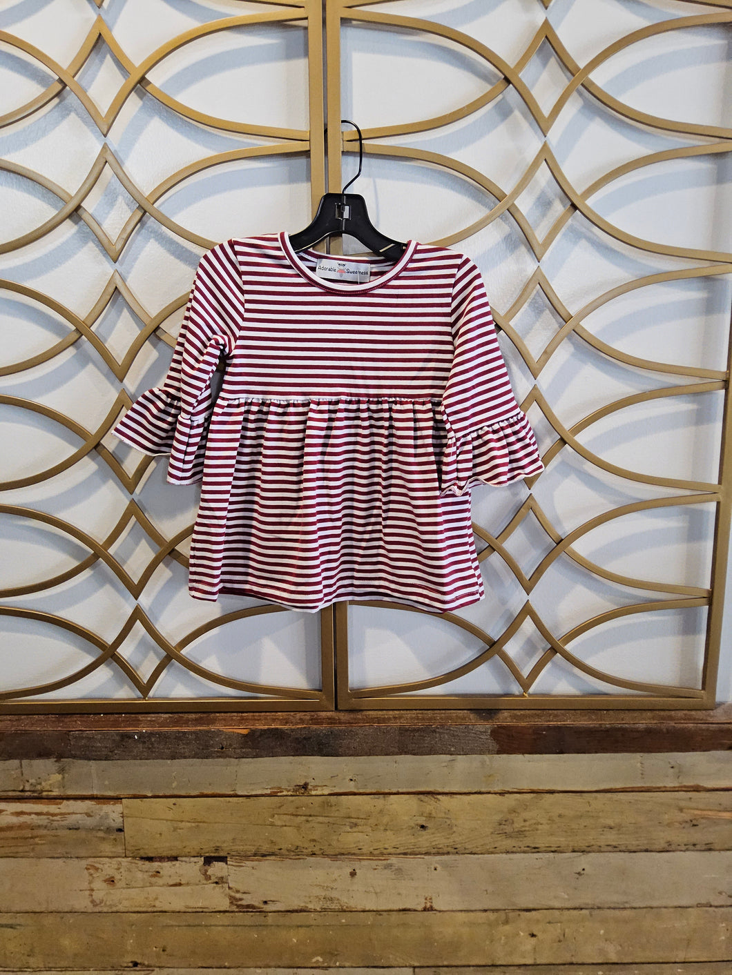 Maroon Stripe Top