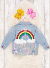 Load image into Gallery viewer, Denim Rainbow Jacket
