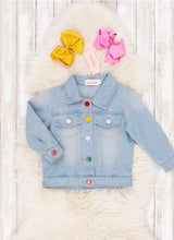 Load image into Gallery viewer, Denim Rainbow Jacket
