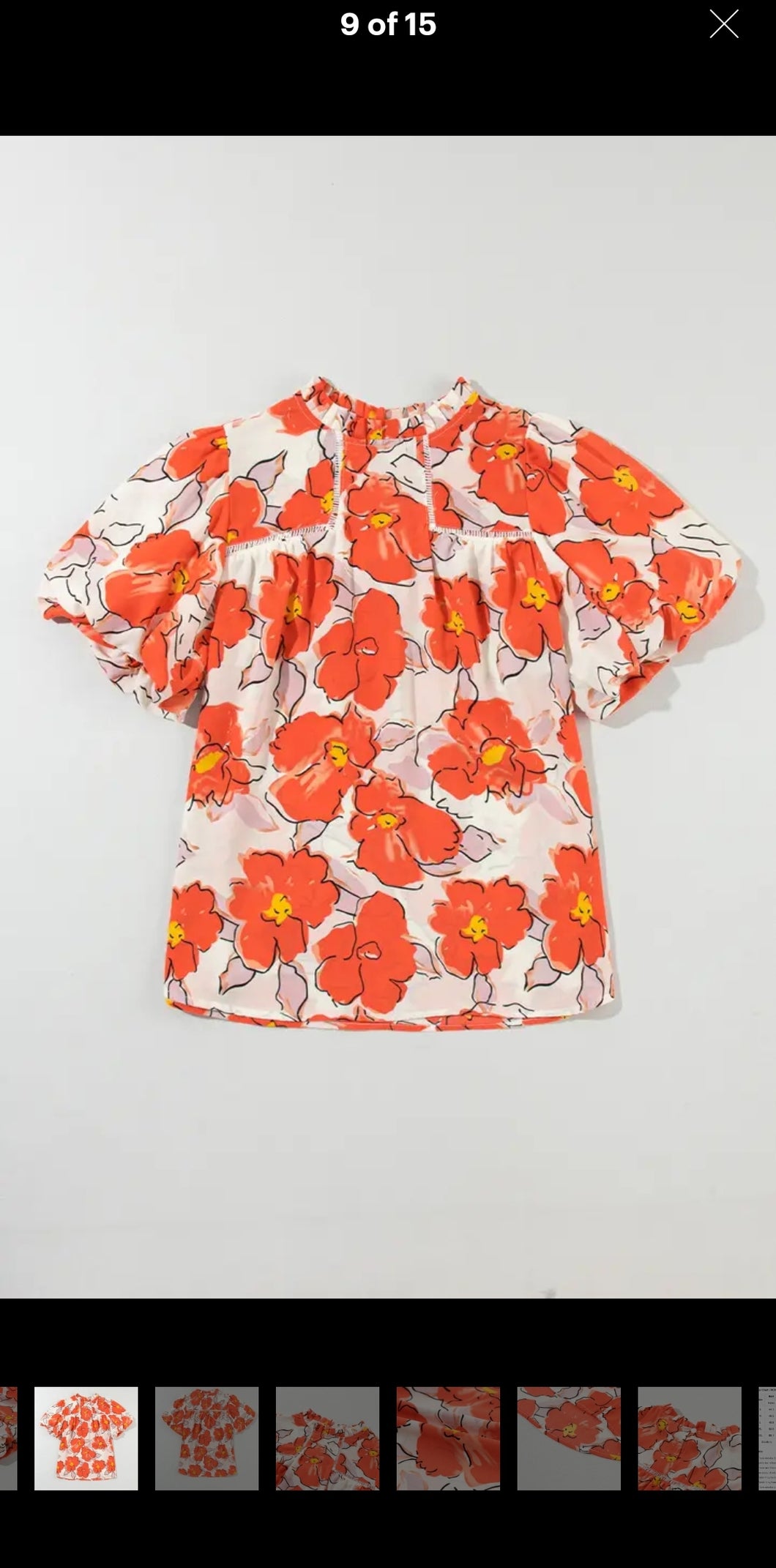 Orange Floral Top