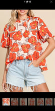 Load image into Gallery viewer, Orange Floral Top
