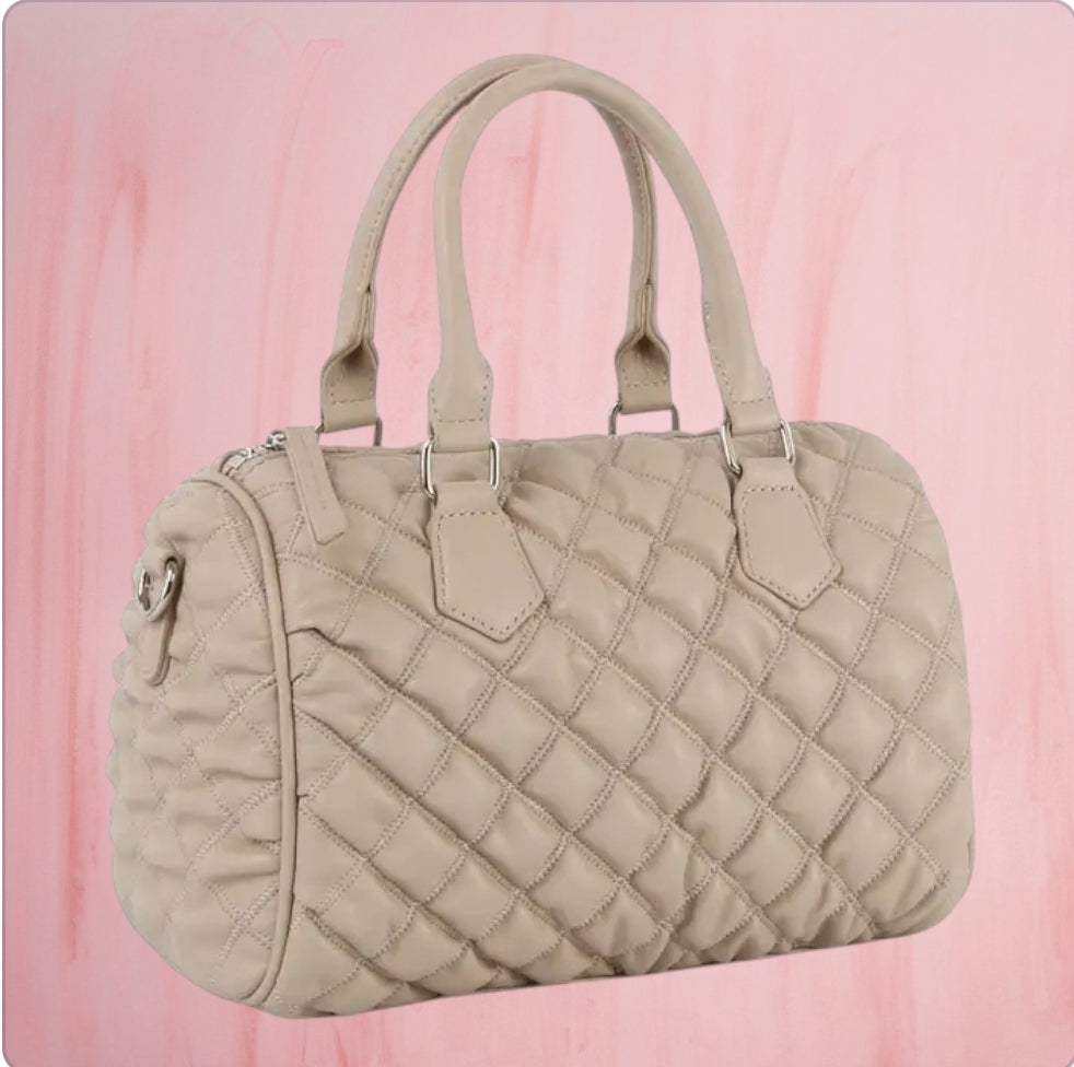 Beige Quilted Bag