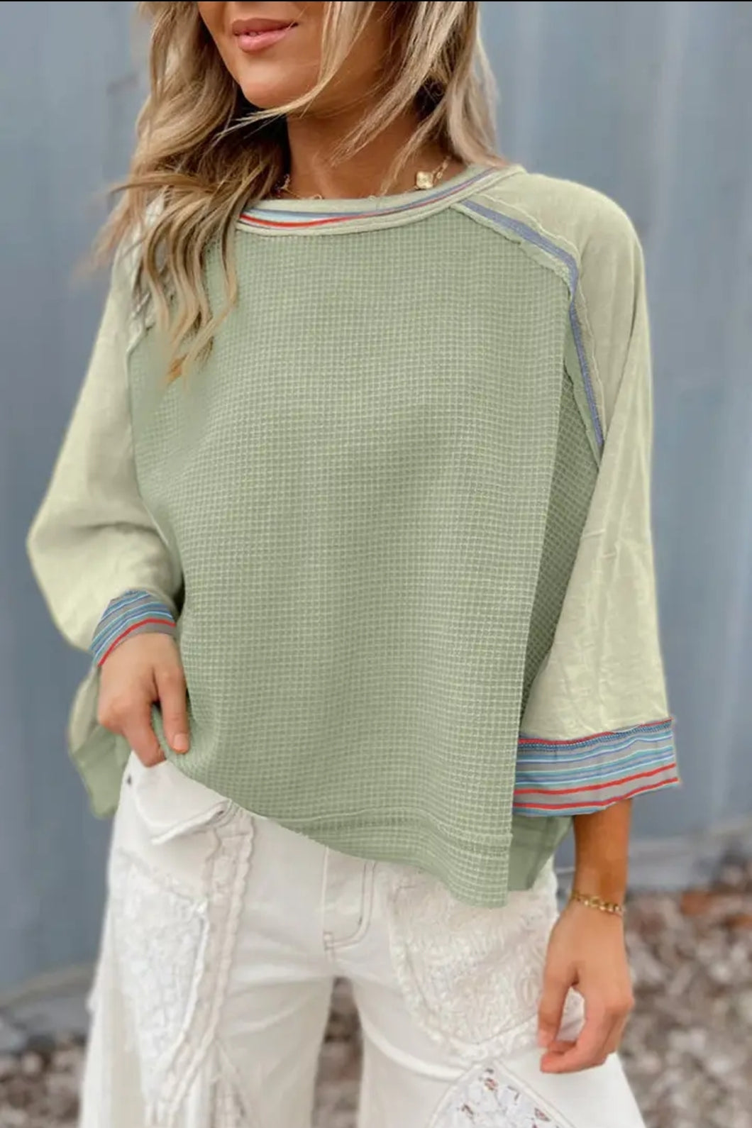 Two-Toned Waffle Top