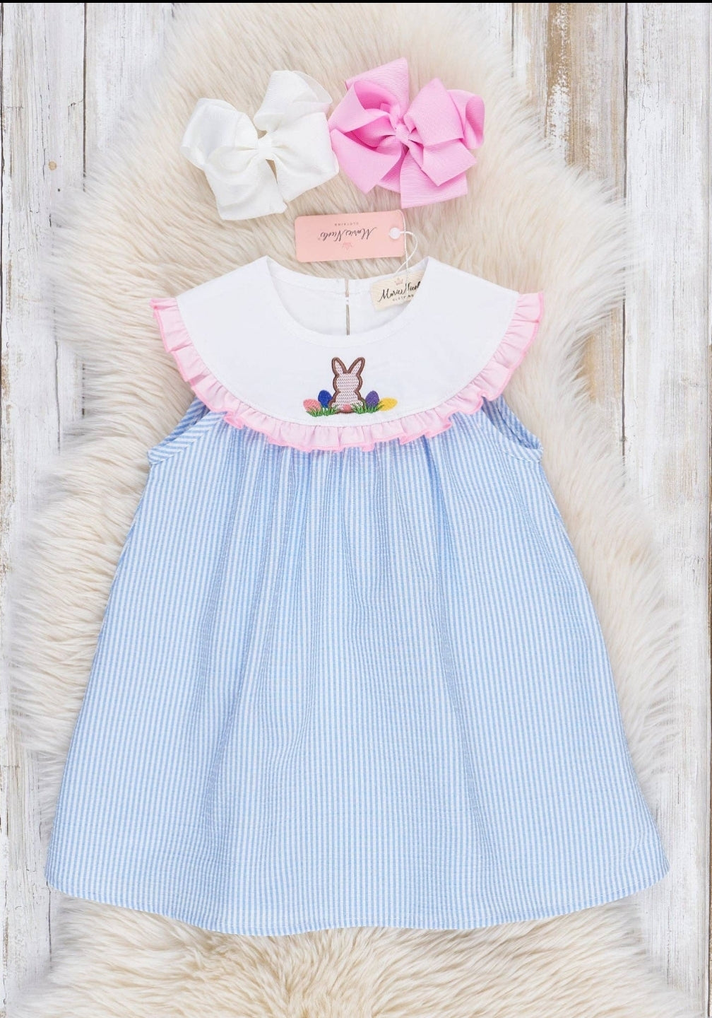 Blue Striped Bunny Dress