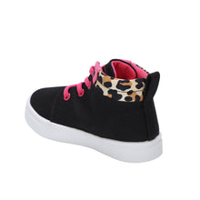 Load image into Gallery viewer, Toddler Black and  Cheetah High Top Sneaker
