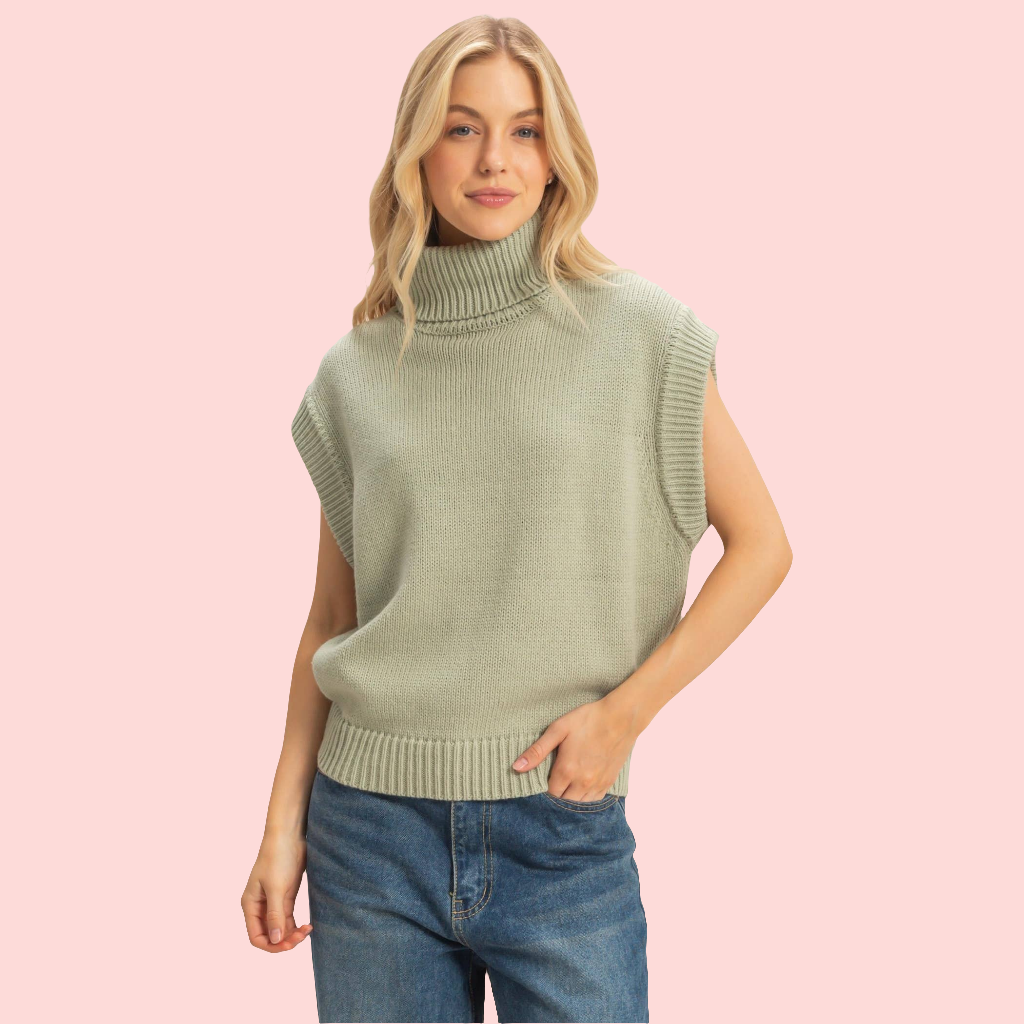 Sleeveless Turtleneck Sweater