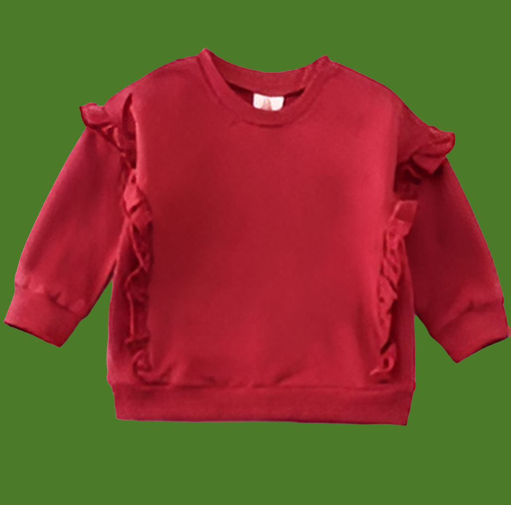 Red Ruffle Sweatshirt