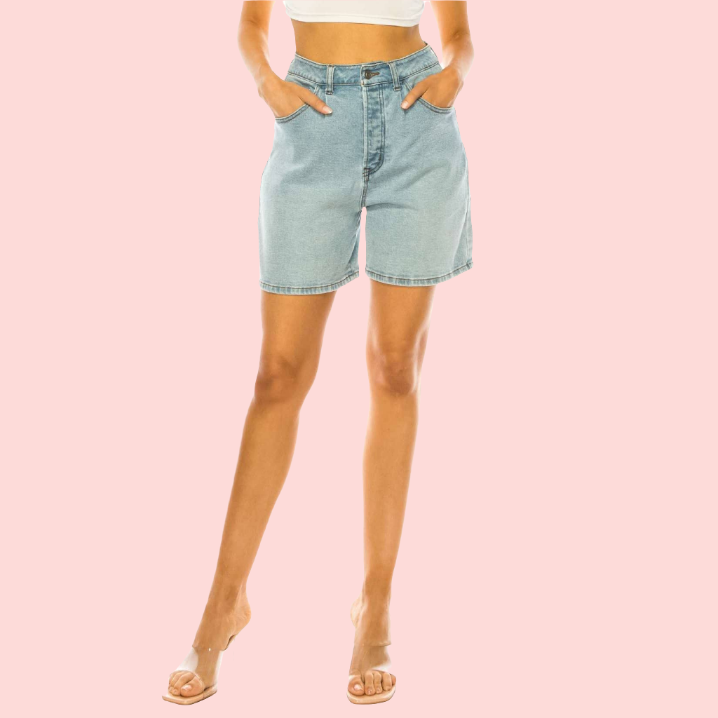 Wide Leg Denim Shorts