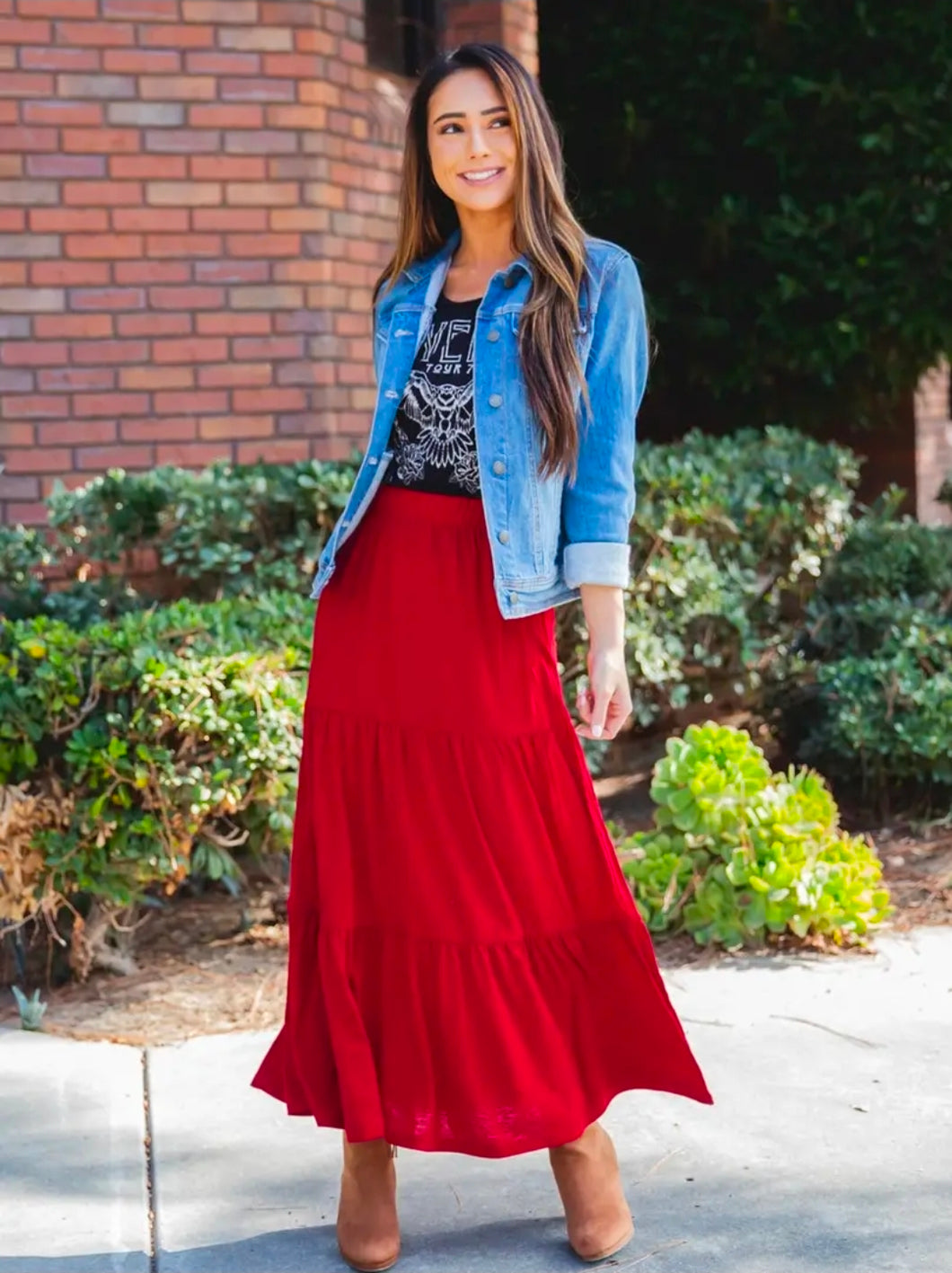 Red Maxi Skirt