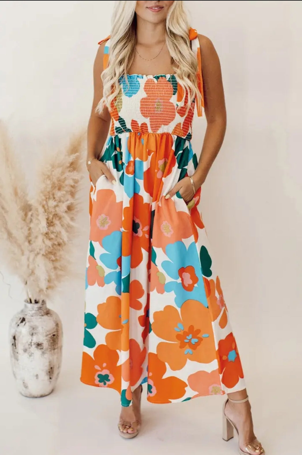 Floral Smocked Maxi Dress