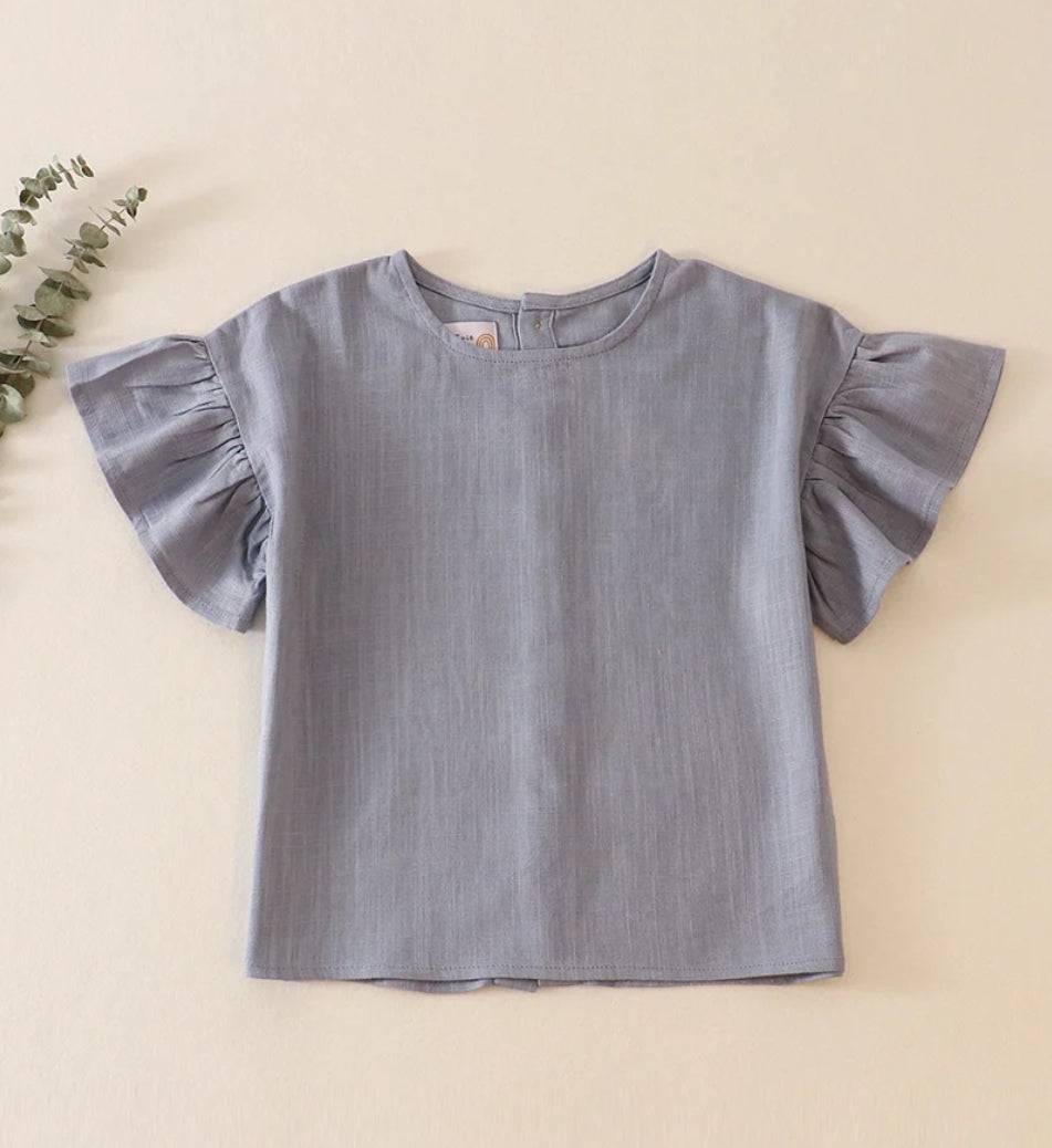 Blue Linen Top